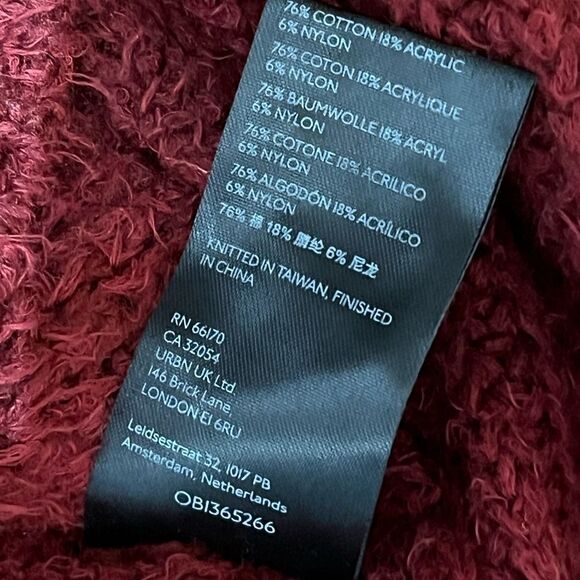 Pilcro Anthropologie Burgundy Heavy Weight Cardigan Sweater, Size M, NWT - Picture 9 of 10